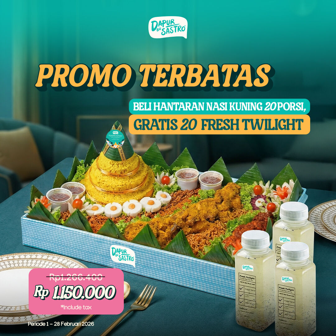 Promo Bundling Hantaran Nasi Kuning 20 porsi dan Fresh Twilight 