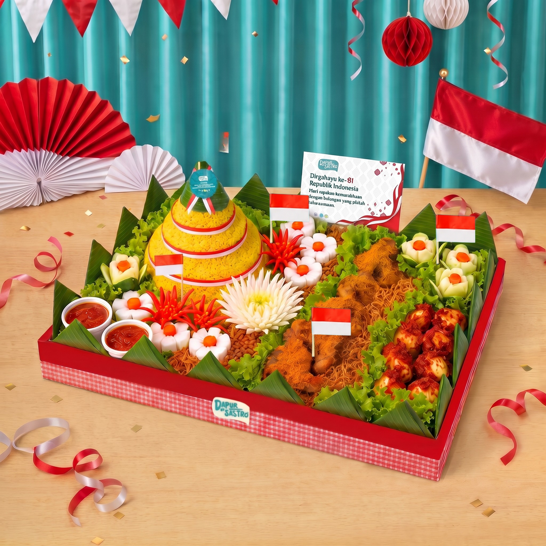 Custom Porsi - Hantaran Nasi Kuning Merah Putih
